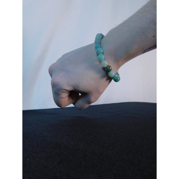 Amazonite Bracelet Healing Crystal Beads Calming Energy Balance Health Jewelry - Picture 11 of 12
